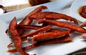 Keto Air Fryer Spicy Salmon Jerky
