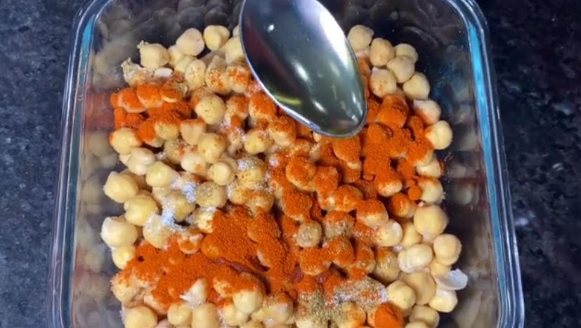 Looking for a tasty and healthy snack? Check out this fantastic vegan air fried roasted chickpeas recipe easily made in the air fryer!
