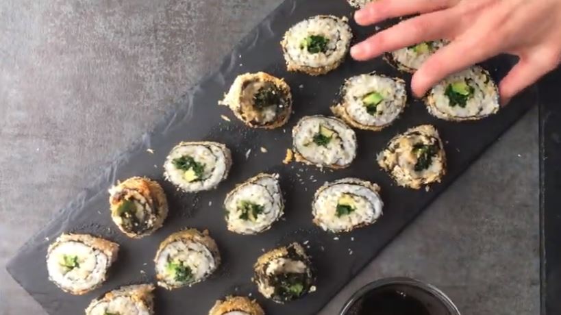 If you follow a vegan diet and like sushi, then you have to try this amazing vegan air fried sushi rolls! This recipe is easily made in the air fryer.